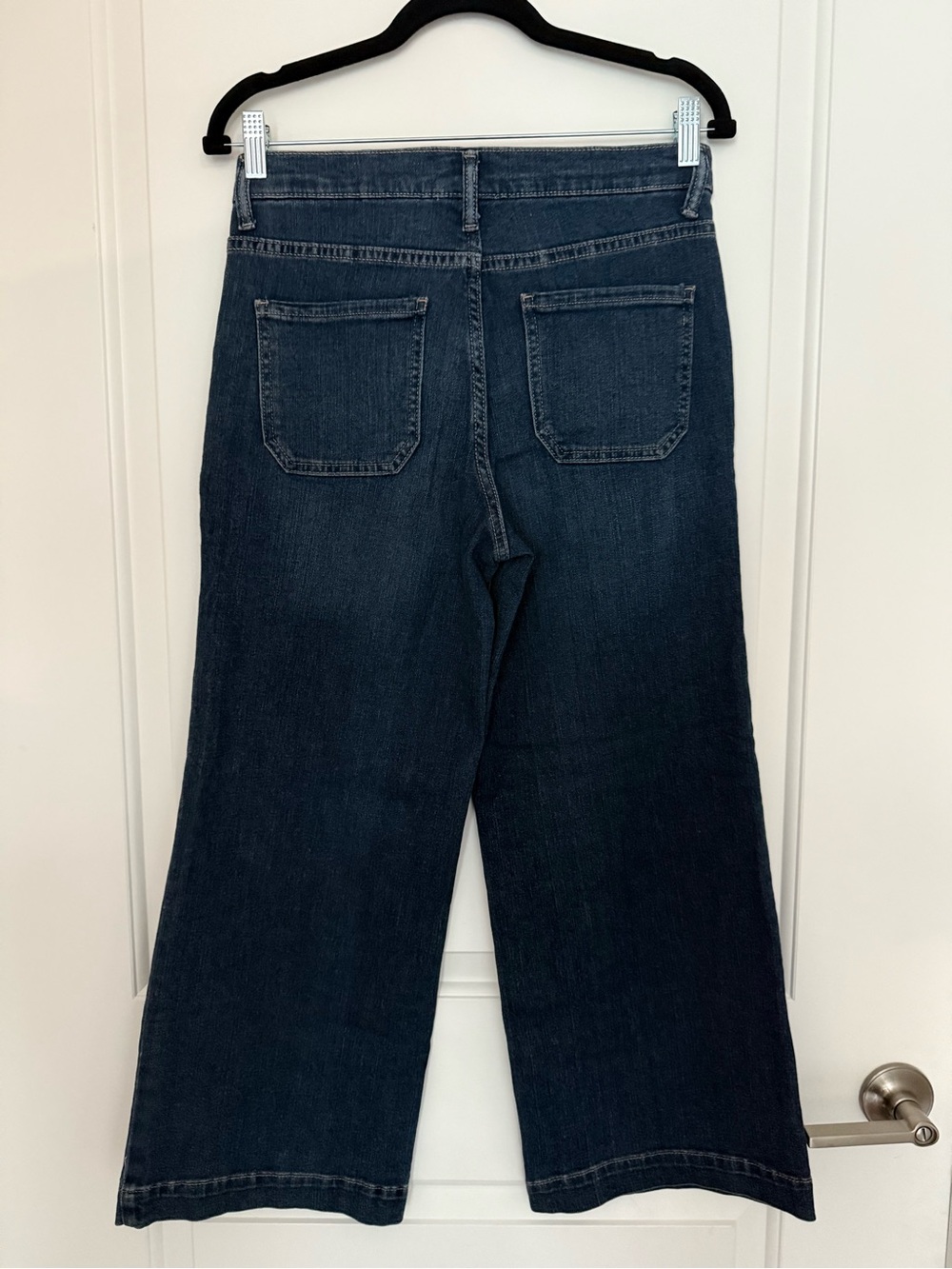Time And Tru Dark Wash High Rise Wide Leg Cropped Jeans - Picture 7 of 10